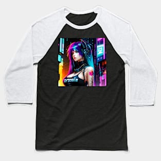 Beautiful Cyberpunk Girl [Design 2] Baseball T-Shirt